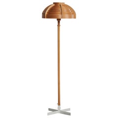 Hans-Agne Jakobsson, Floor Lamp, Pine, Metal, Sweden, 1970s