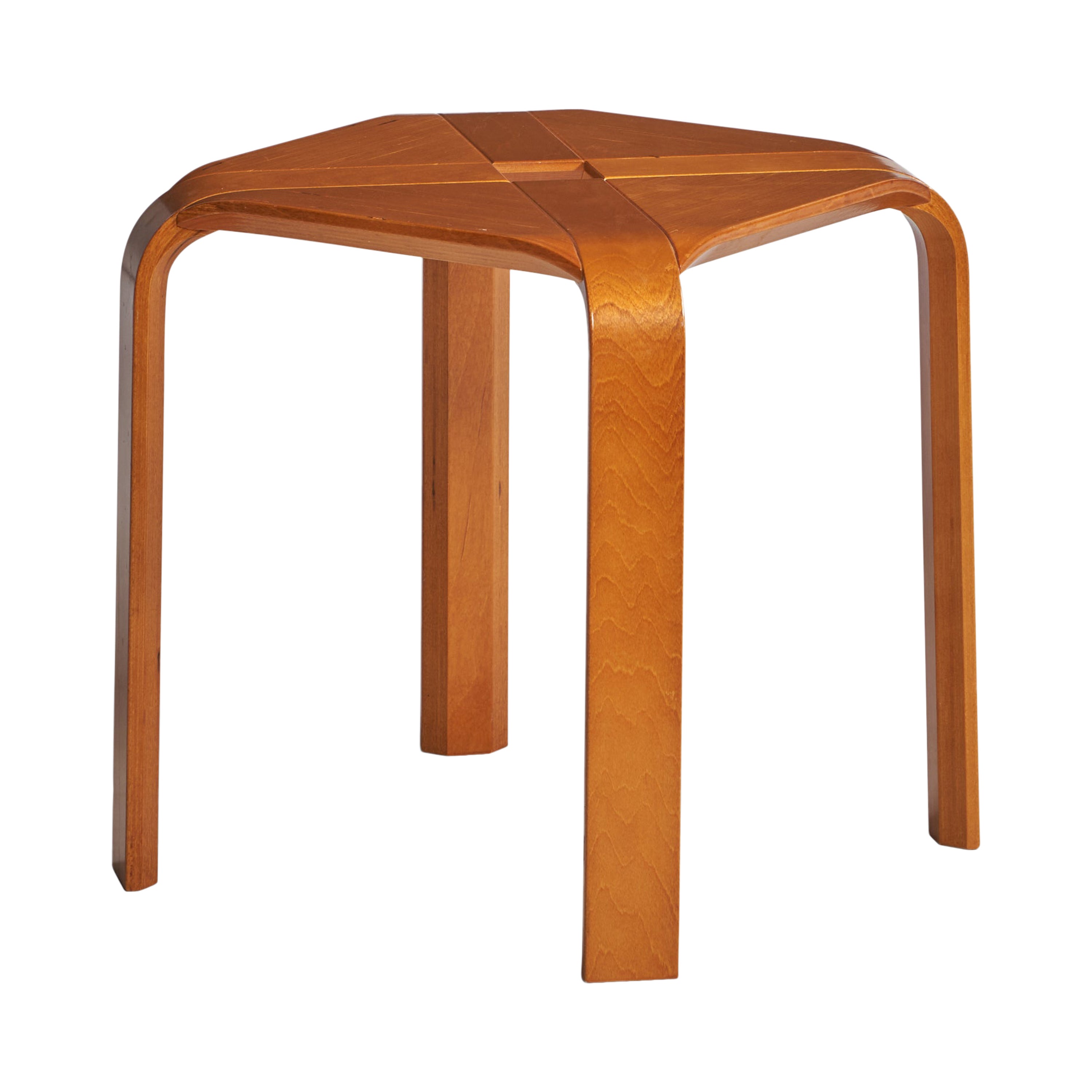 Finnischer Designer, Hocker, Birke, Finnland, 1970er Jahre