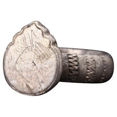 Crusaders Era Silver Ring with Shield Shaped Bezel