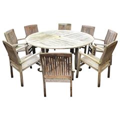 English Teak Dining Set for Eight with Octagonal Table