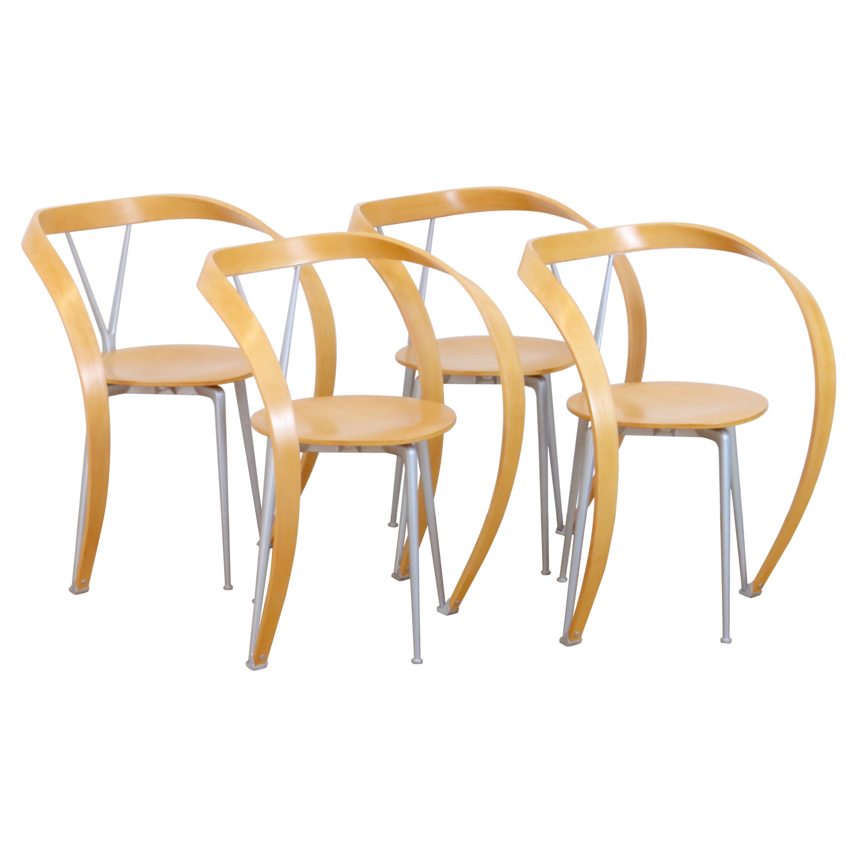 Ensemble de 4 chaises Revers d'Andrea Branzi pour Cassina en vente