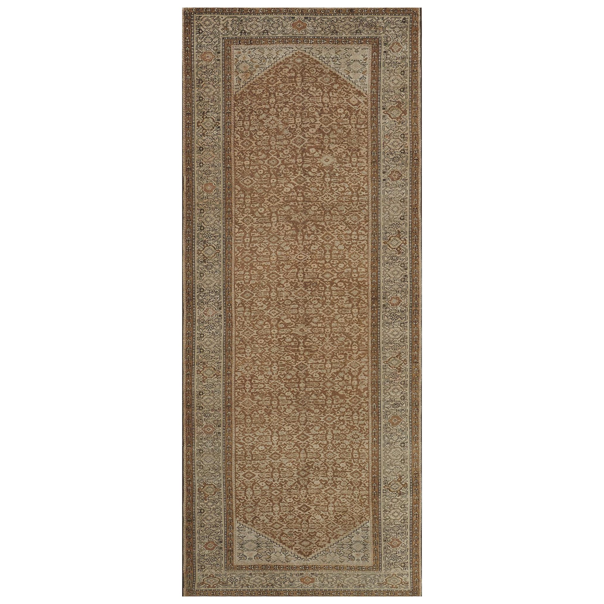 Antique Wool Handwoven Persian Malayer Rug For Sale