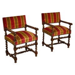 Pair of 19th Century French Carved Armchairs