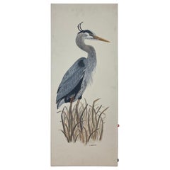 Used Heron Painting on a Radiator Canvas