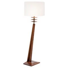 Vintage  Expertly Restored - Mid-Century Modern Sculpted Floor Lamp with Brass Accents