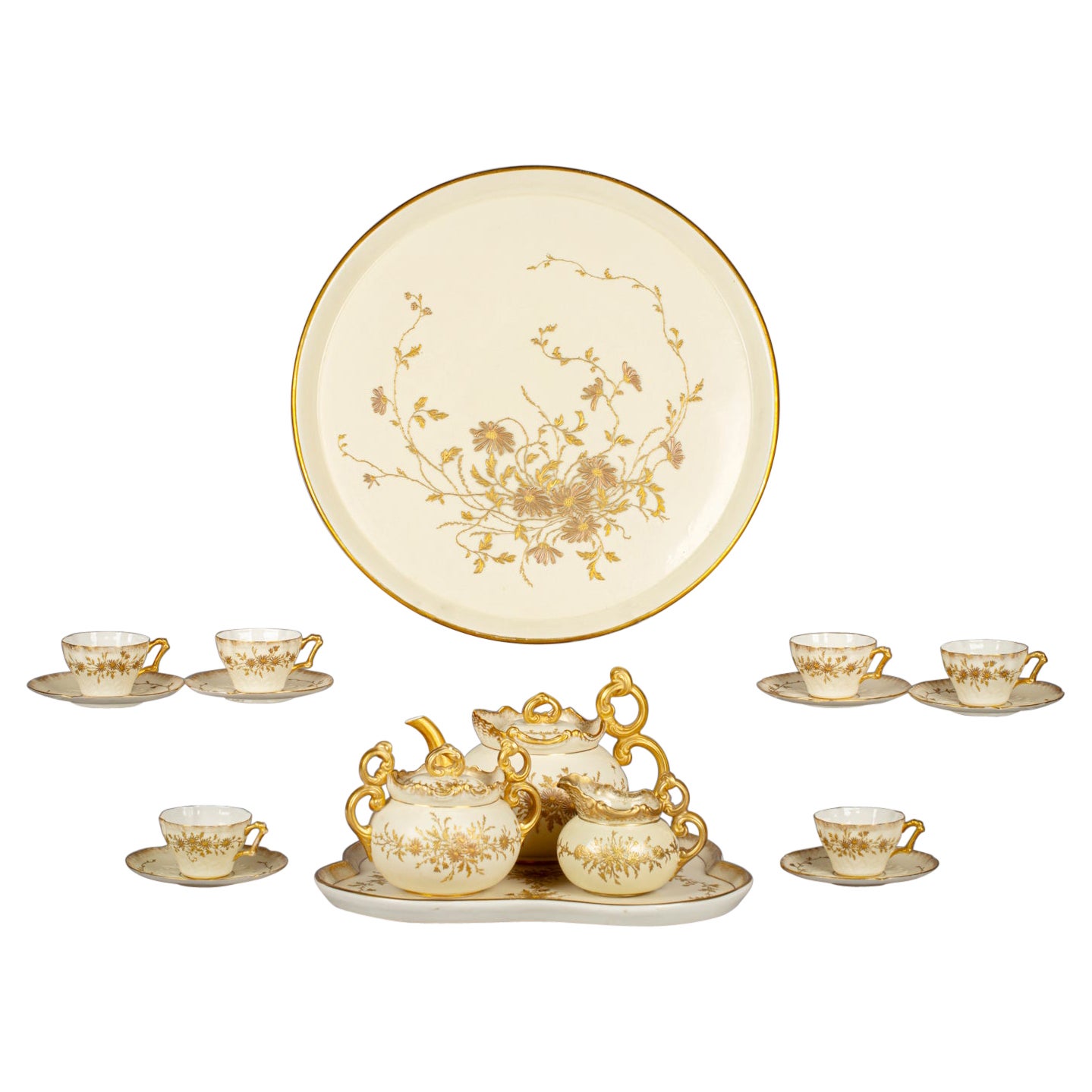 A Large Belleek Willets Porcelain Tea Service, circa 1890