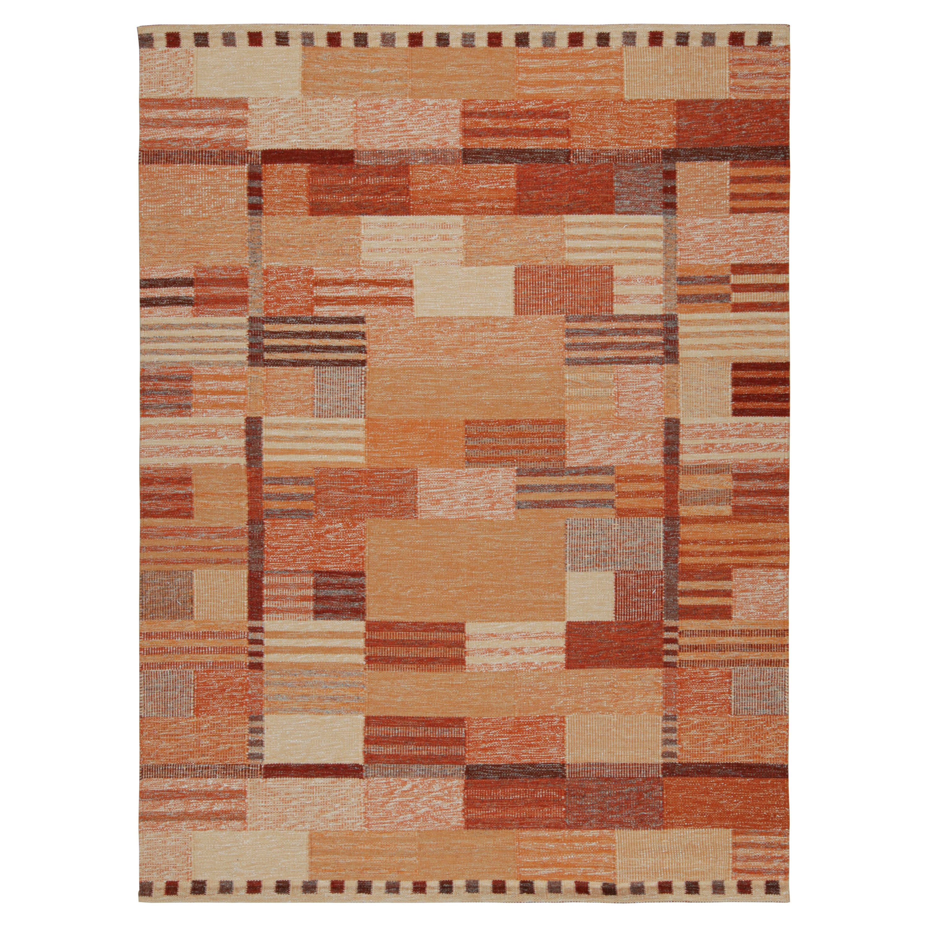 Skandinavischer Flachgewebe-Teppich von Rug & Kilim mit geometrischen Mustern im Angebot