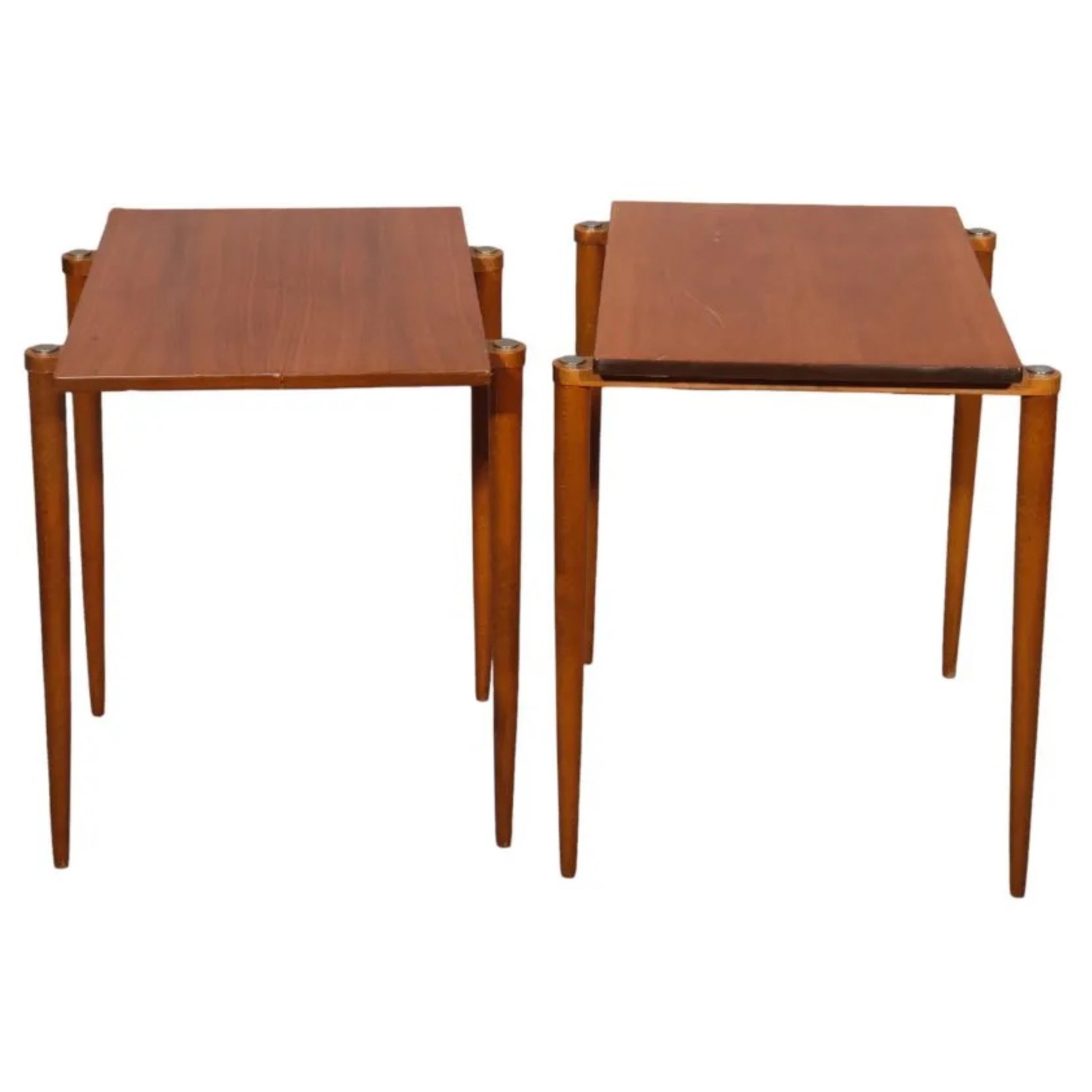 Mid-Century Teak End Tables, pair