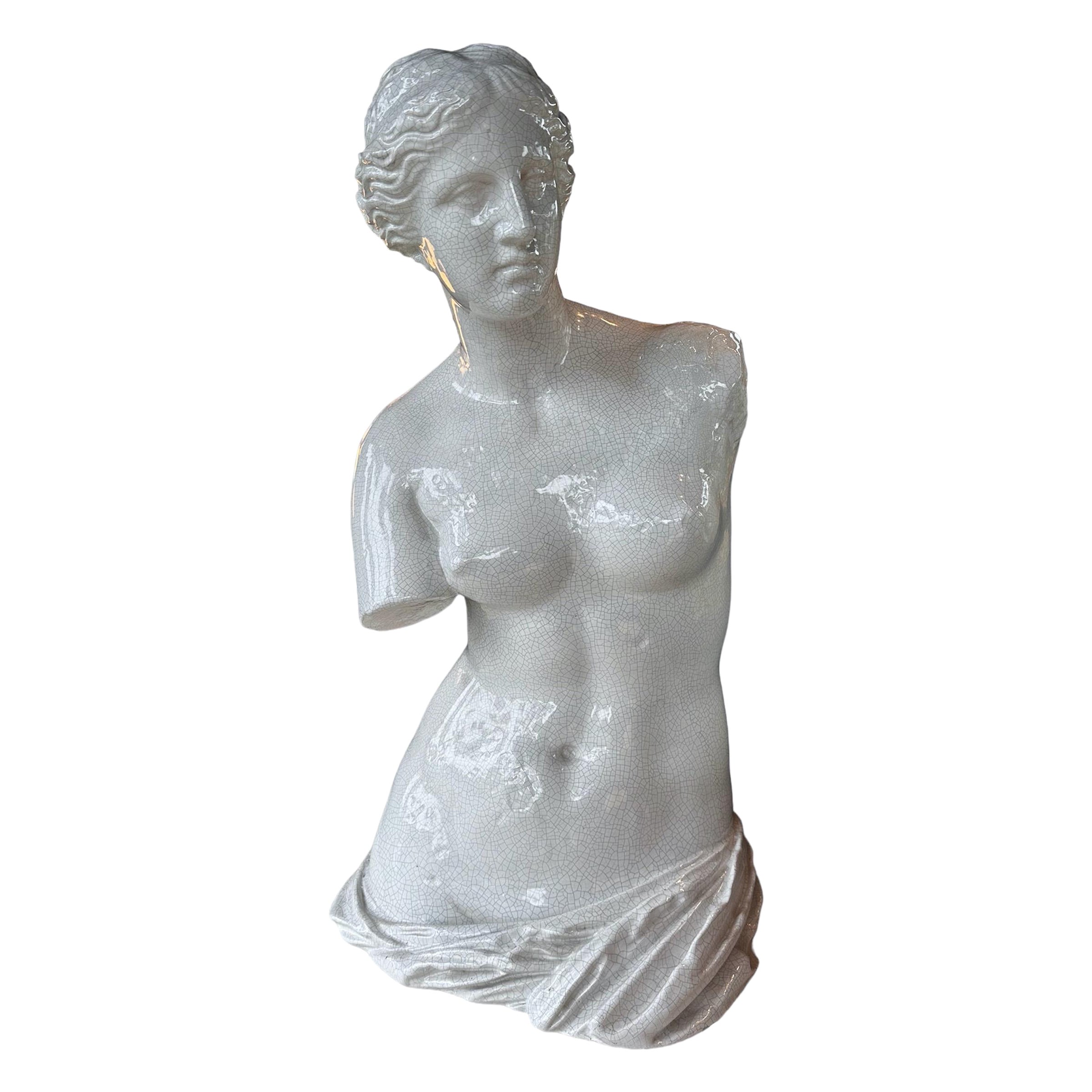 Vintage Italian Porcelain Woman Sculpture 1970s For Sale