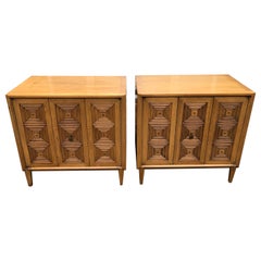 Exciting Pair John Stuart CasaLuda Collection Bachelors Chest Mid-Century Modern