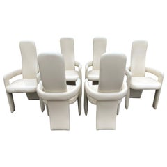 Ensemble sculptural de 6 chaises de salle à manger postmodernes à haut dossier de style Pietro Costantini