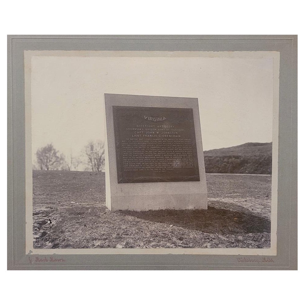 Photo originale du commémoratif de Virginie à Vicksburg, MISS en vente