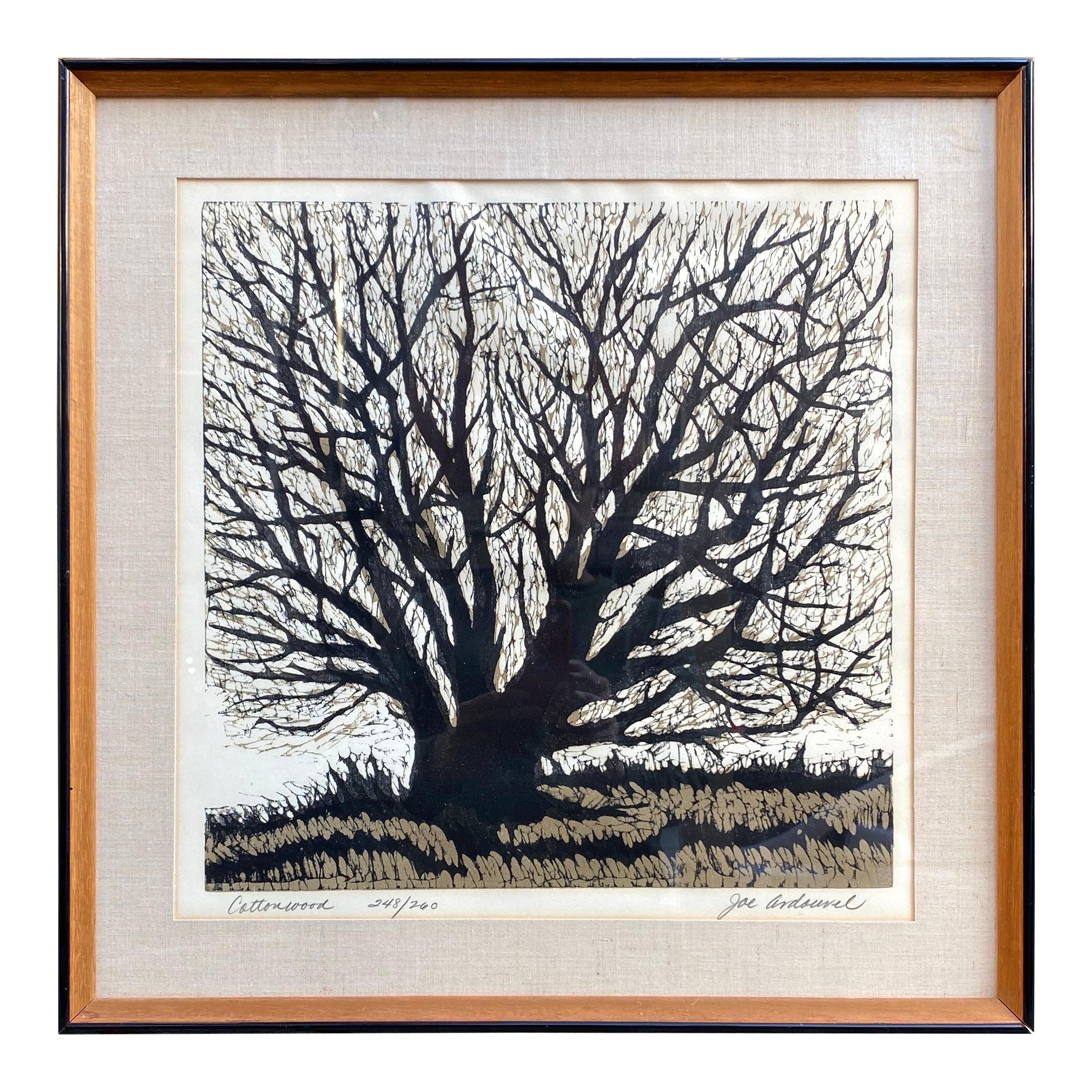 Joe Ardourel Cottonwoods Litho 248/ 260 For Sale