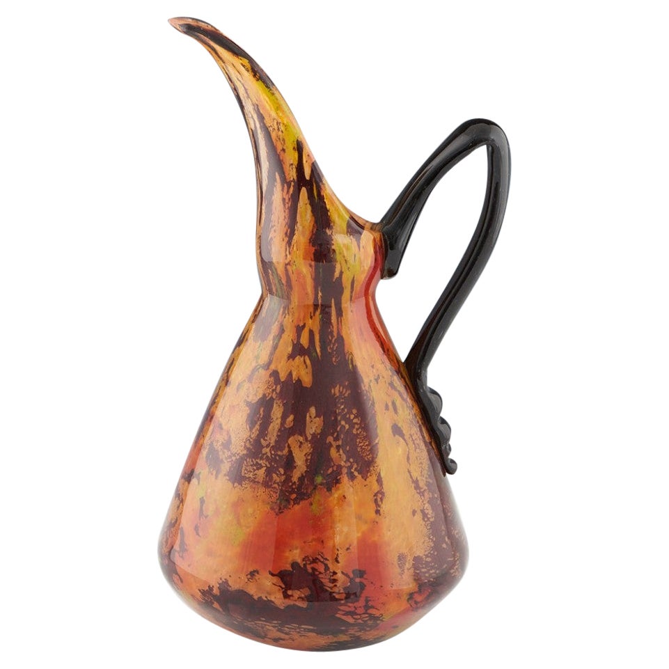 Schneider Glass Pitcher c1925 For Sale