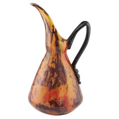 Extremely Large Schneider Glass Pitcher c1925