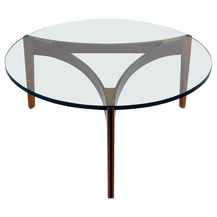  Scandinavian Modern Mod. 104 Teak and Glass Coffee Table by Sven Ellekaer For Sale