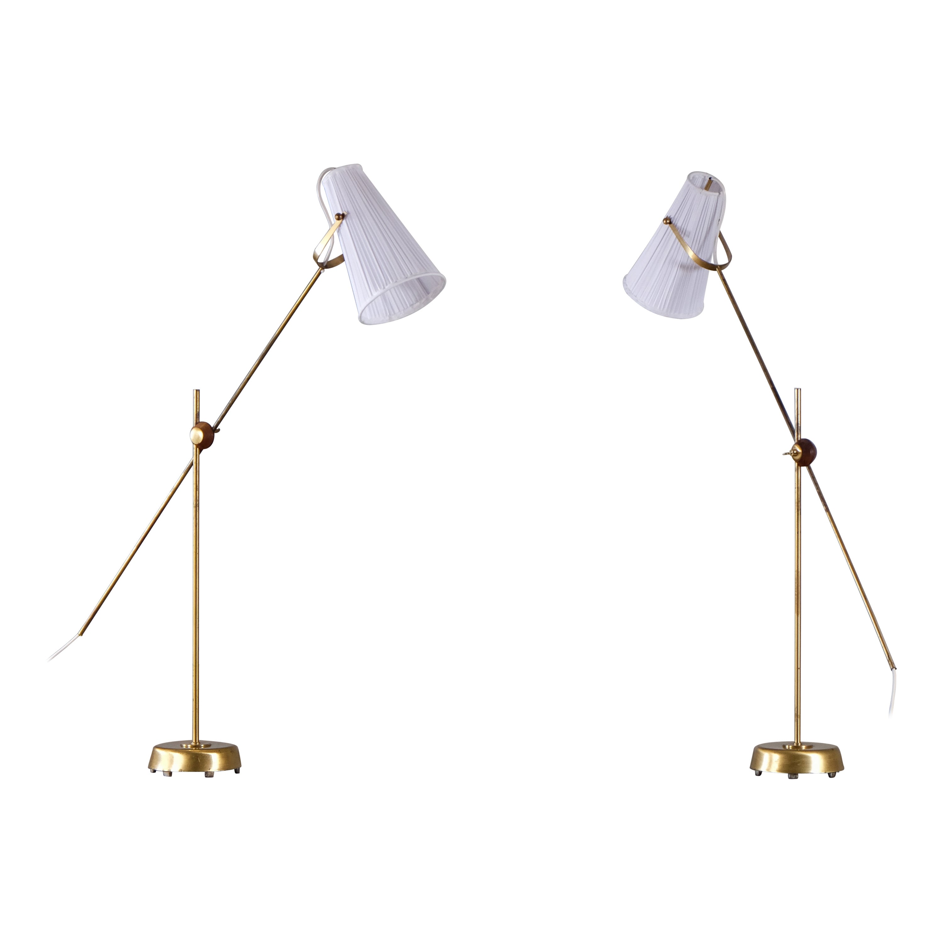Rare pair of Floor Lamps by Hans Bergström, 1950s For Sale