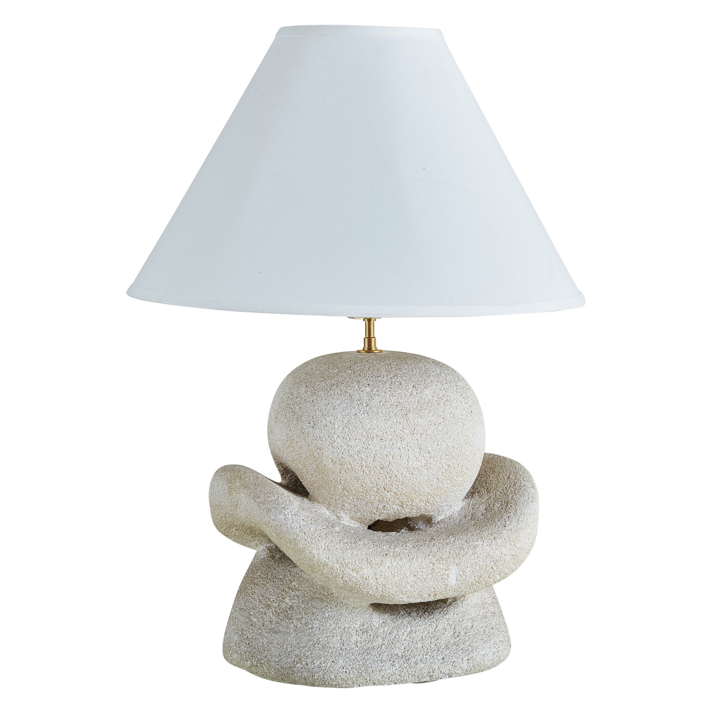 Hand Carved Stone Lamp by Albert Tormos, France 1970s