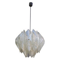 Lucite chandelier with illuminated rods, Italy 1970s Flower