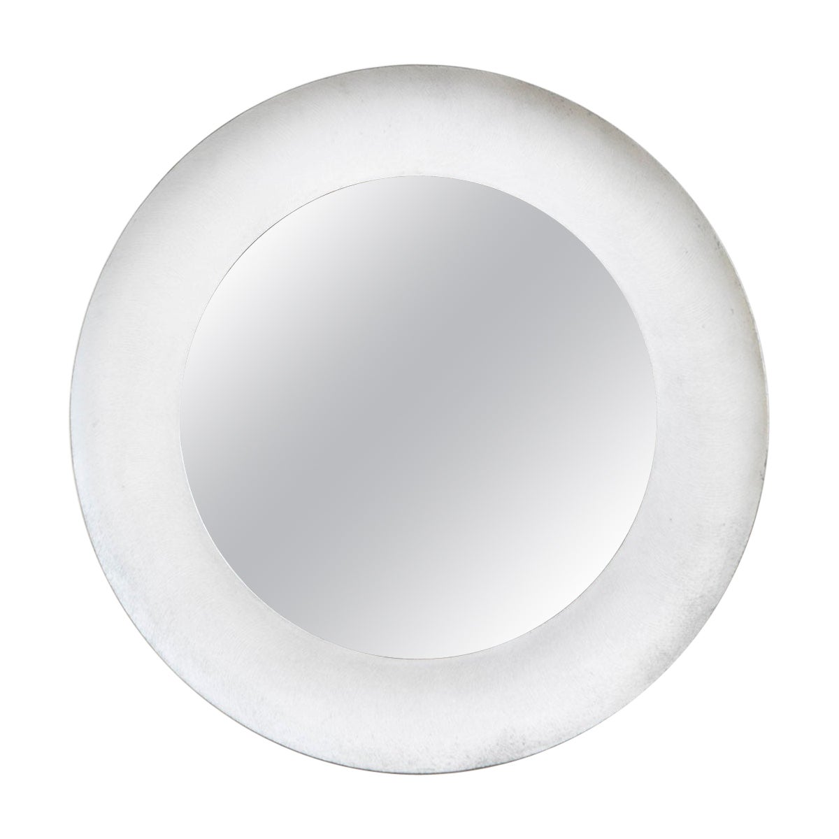 20th Century Lorenzo Burchiellaro Circular Mirror with die-cast Aluminium Frame For Sale