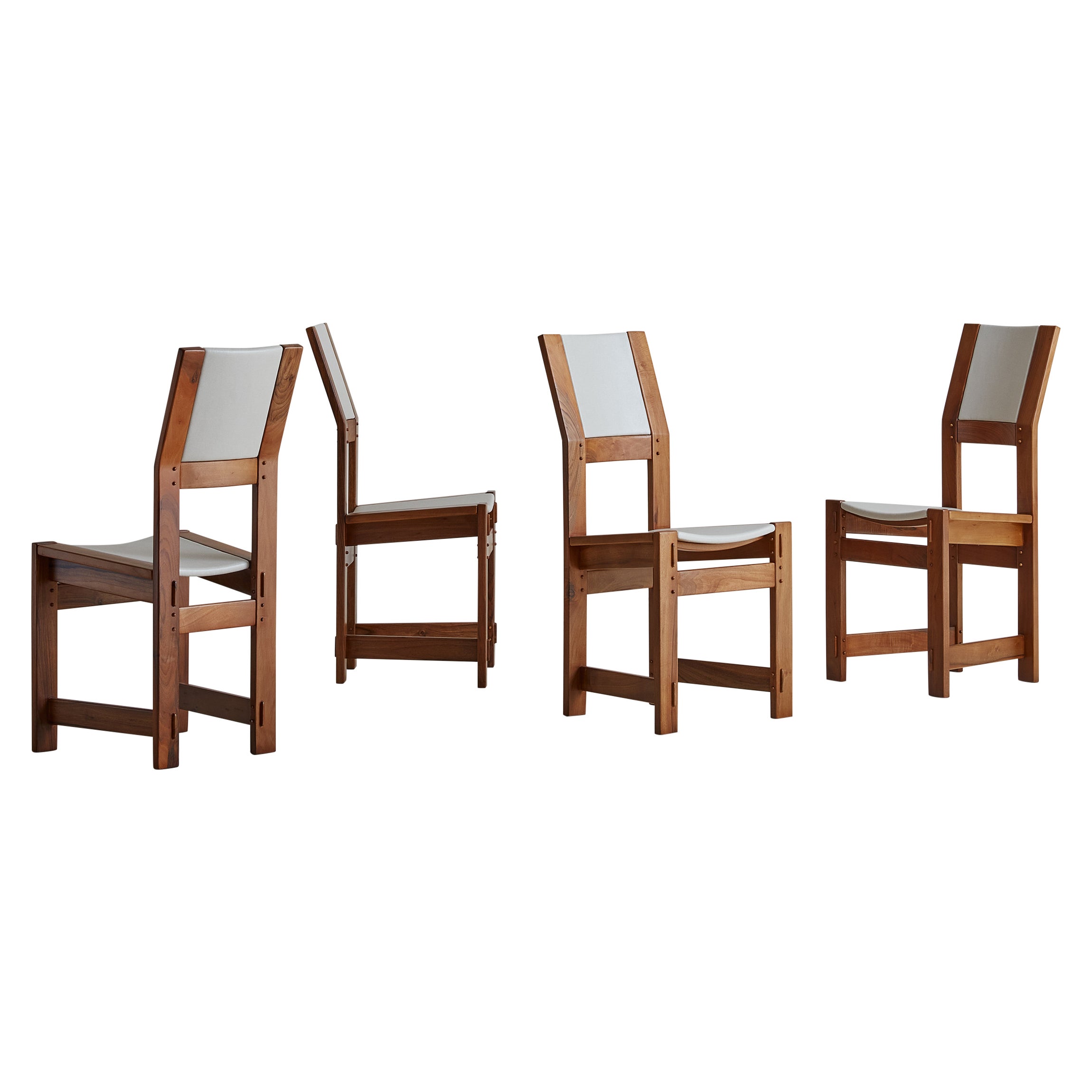 Set of 4 Dining Chairs by Giuseppi Rivadossi for Officina Rivadossi, Italy 1980s For Sale