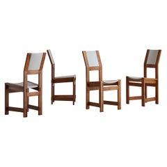 Vintage Set of 4 Dining Chairs by Giuseppi Rivadossi for Officina Rivadossi, Italy 1980s