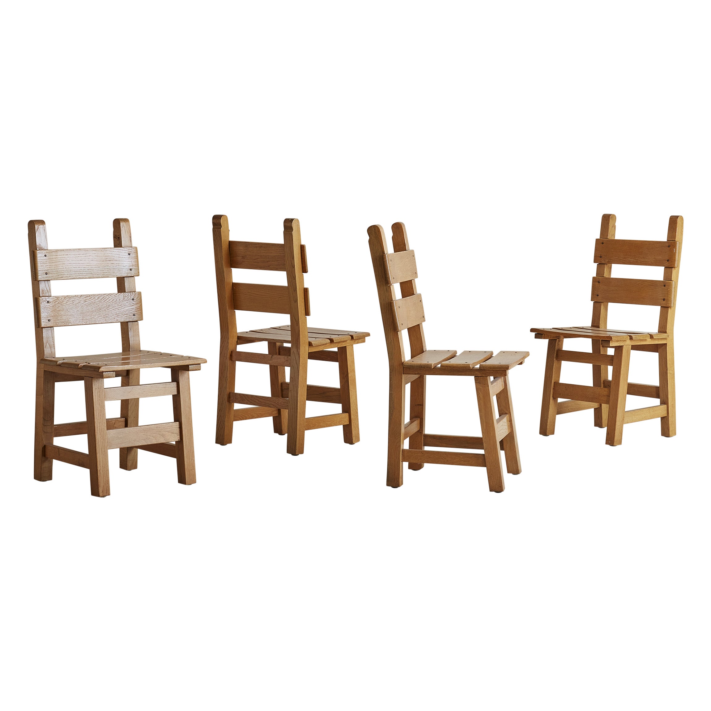 Set of 4 Danish Pine Dining Chairs For Sale