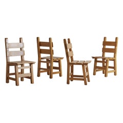 Set of 4 Danish Pine Dining Chairs