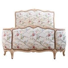Vintage Louis XV Style Painted Demi- Corbeille Bed