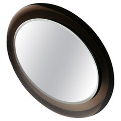 Large Double Bevelled Oval Wall Mirror, Metalvetro Galvorame, Italy, 1970s