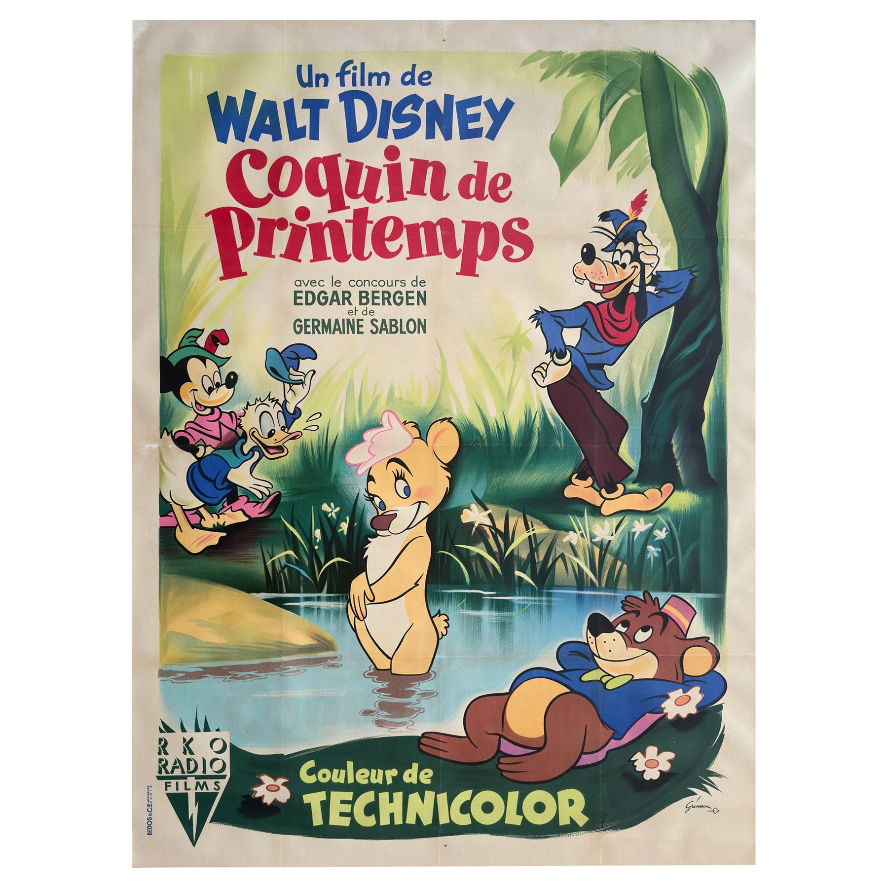 FUN AND FANCY FREE 1947 French Grande Film Movie Poster, Disney For Sale