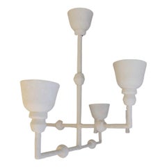 Lampe en plâtre de style Giacometti avec quatre branches