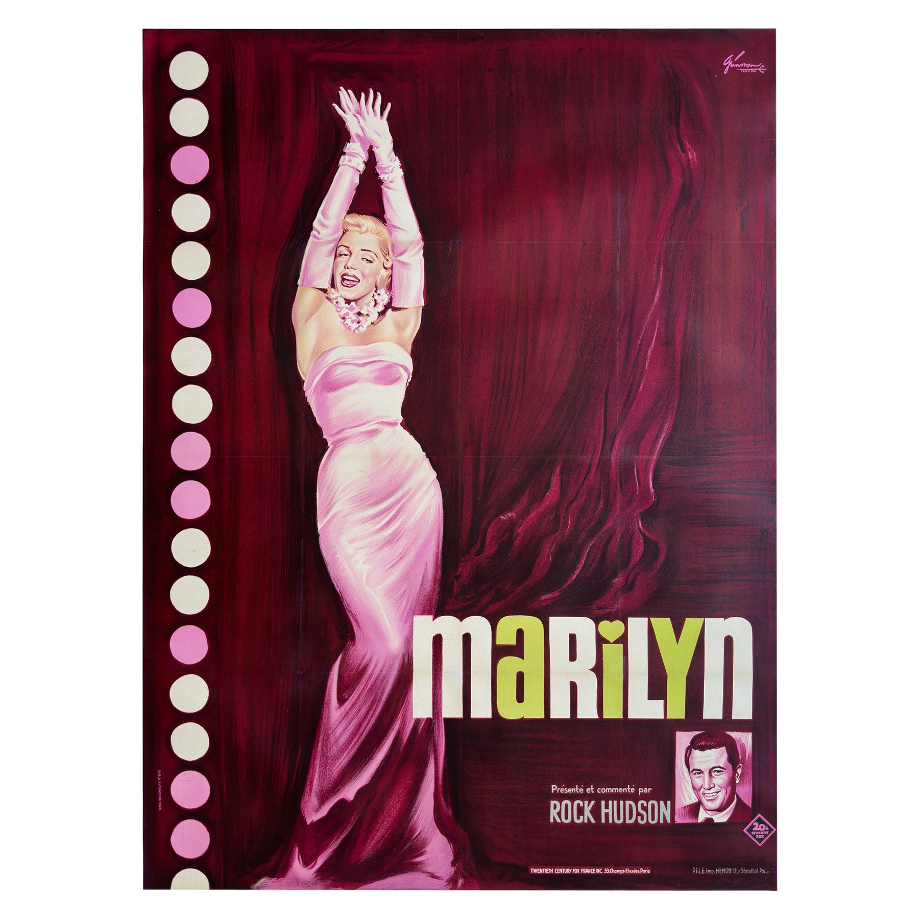 MARILYN 1963 French Grande Film Movie Poster, BORIS GRINSSON For Sale