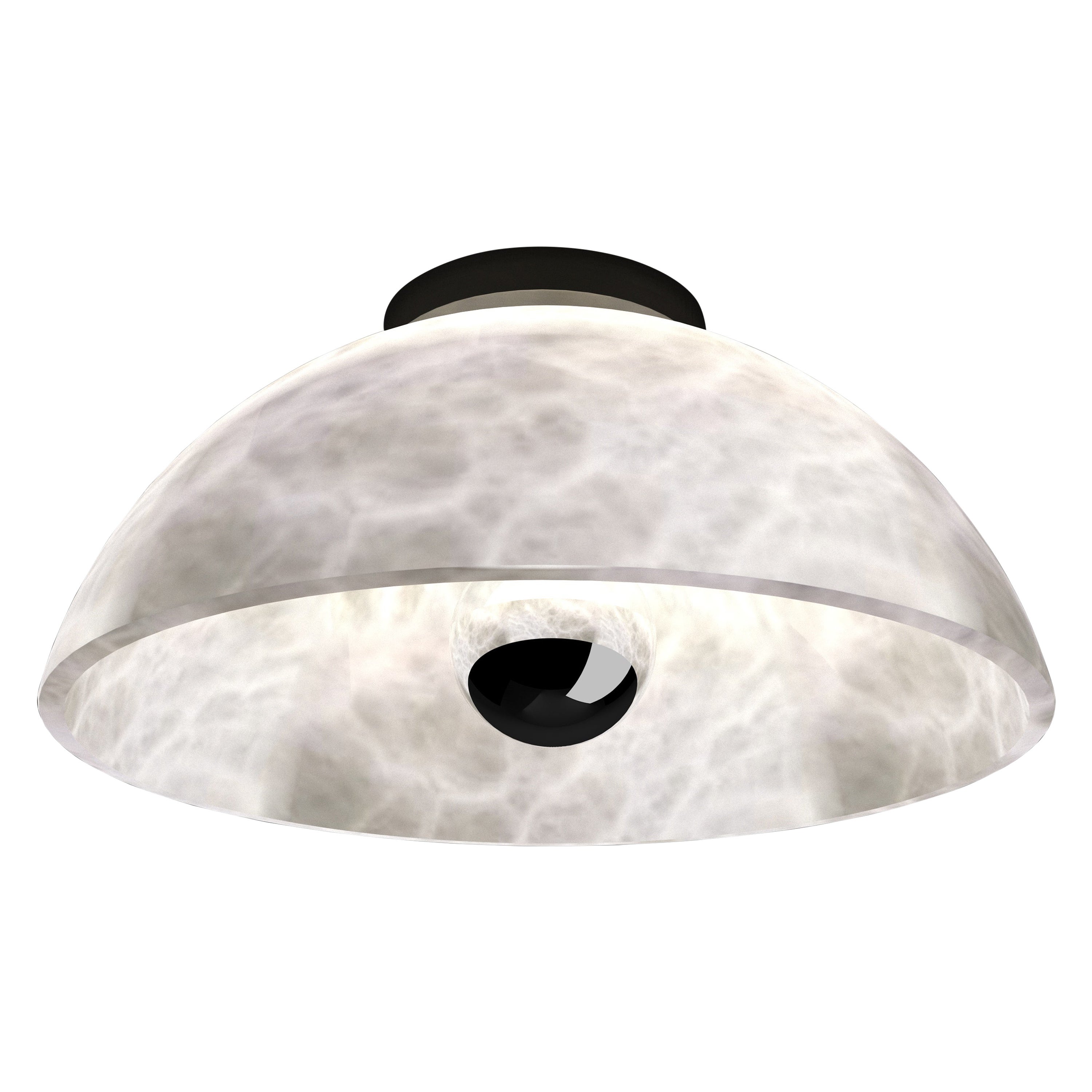 Apollo Brushed Black Metal Ceiling Lamp by Alabastro Italiano For Sale