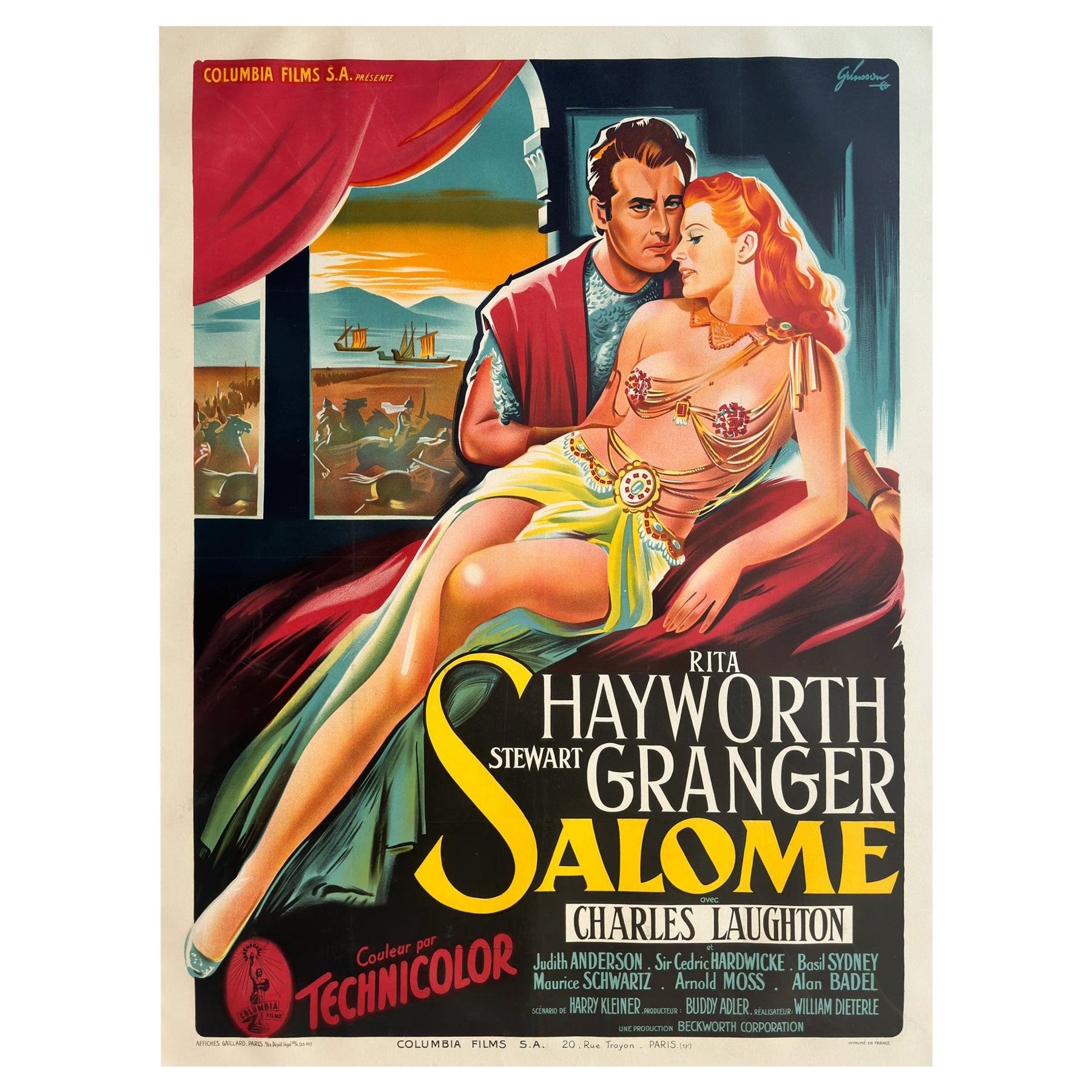 SALOME 1953 French Grande Film Movie Poster, BORIS GRINSSON For Sale