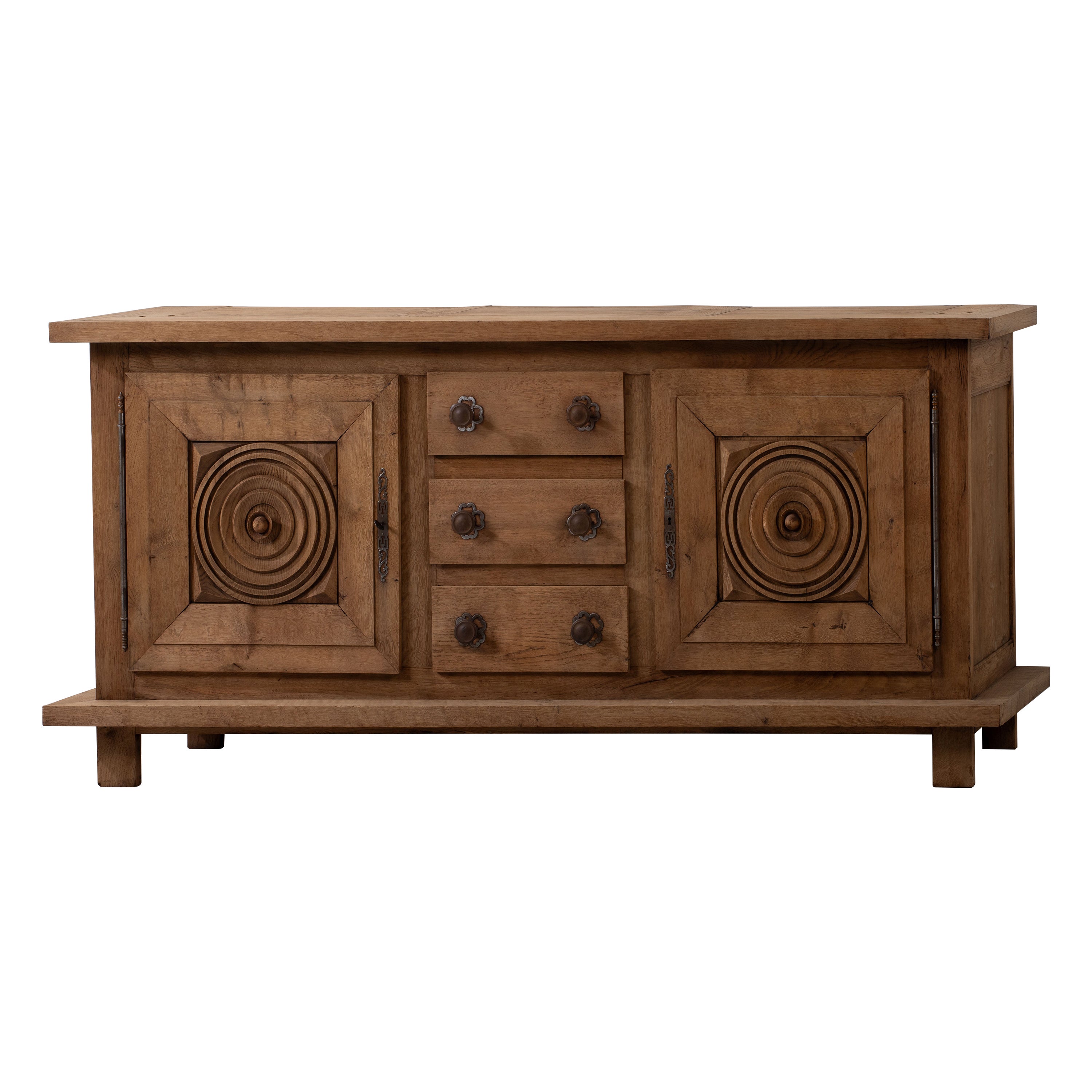 Large Oak Sideboard, France, 1940s