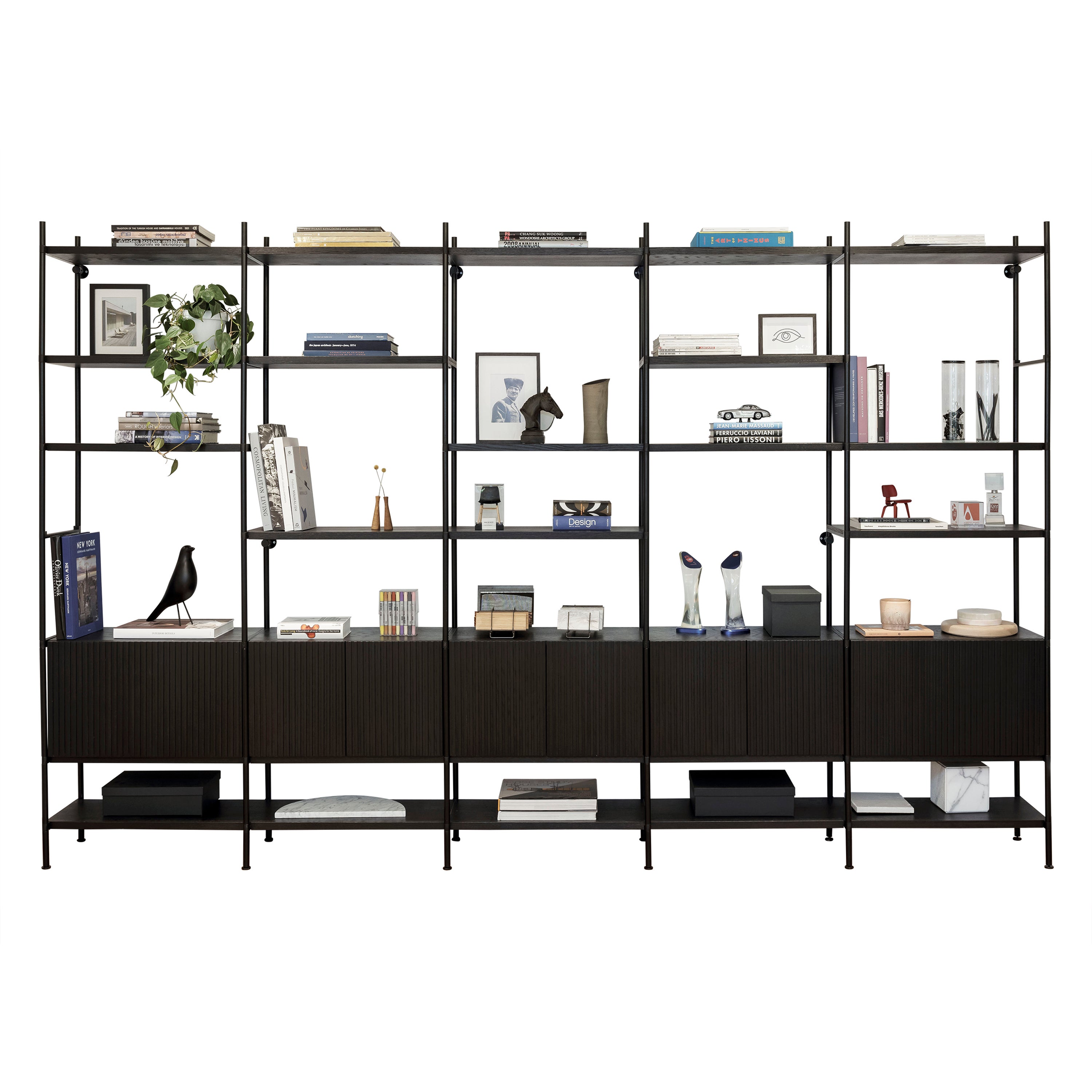 21st Century, Modern, Oak, Wood, Metal, Modular, Array Bookshelf