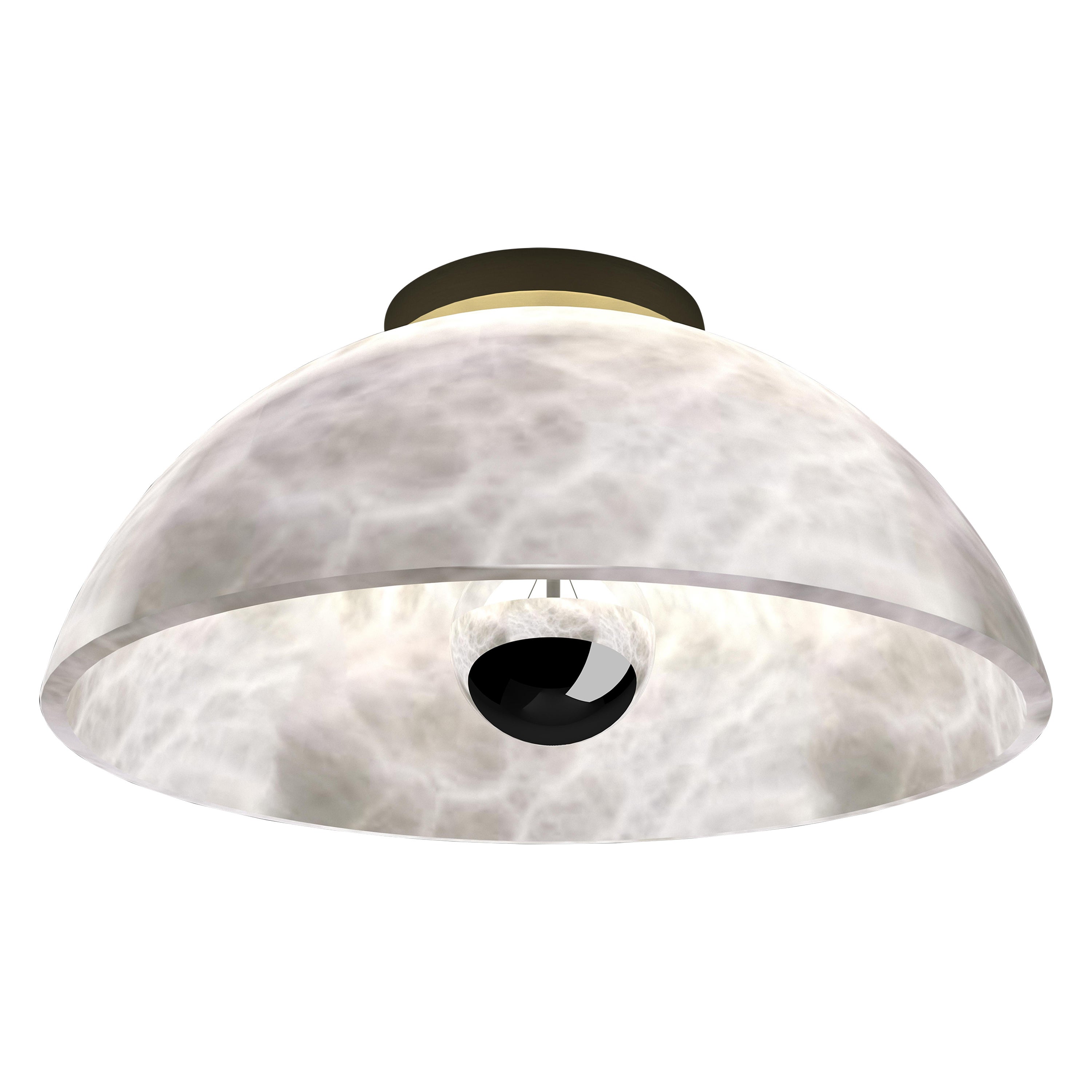 Apollo Brushed Brass Ceiling Lamp by Alabastro Italiano
