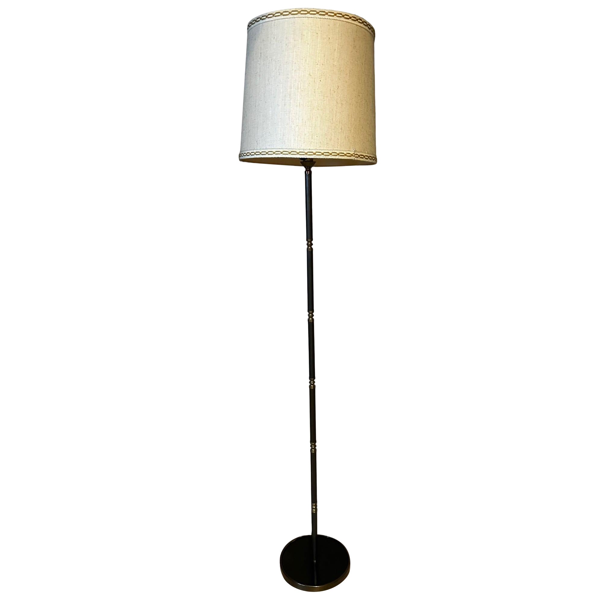 20th century French Vintage Brass and Metal Floor Lamp, 1960s For Sale