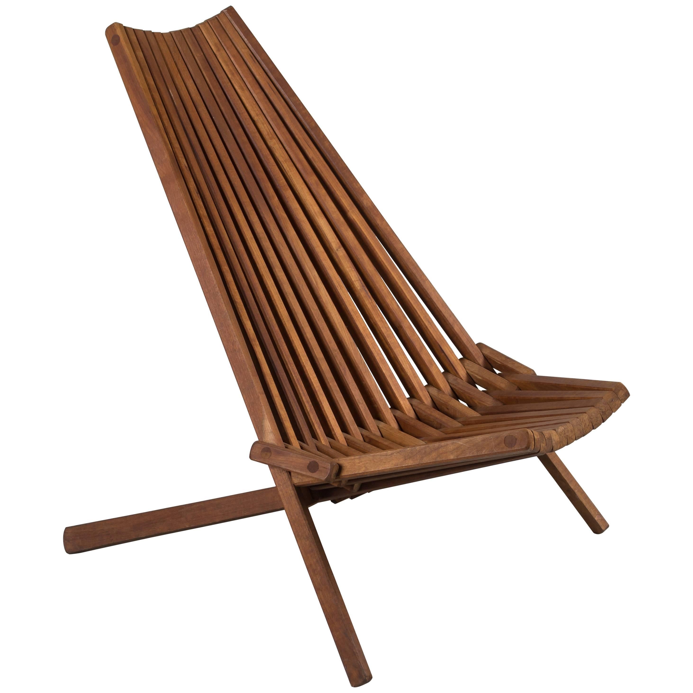 Mid-Century Teak Folding Chair
