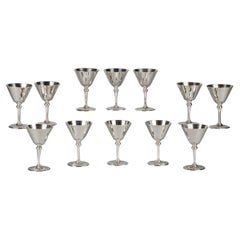 Set of 12 Tiffany Silver Wine Goblet, 1907-1947