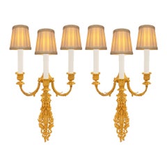 Pair Of French 19th Century Louis XVI St. Ormolu Sconces