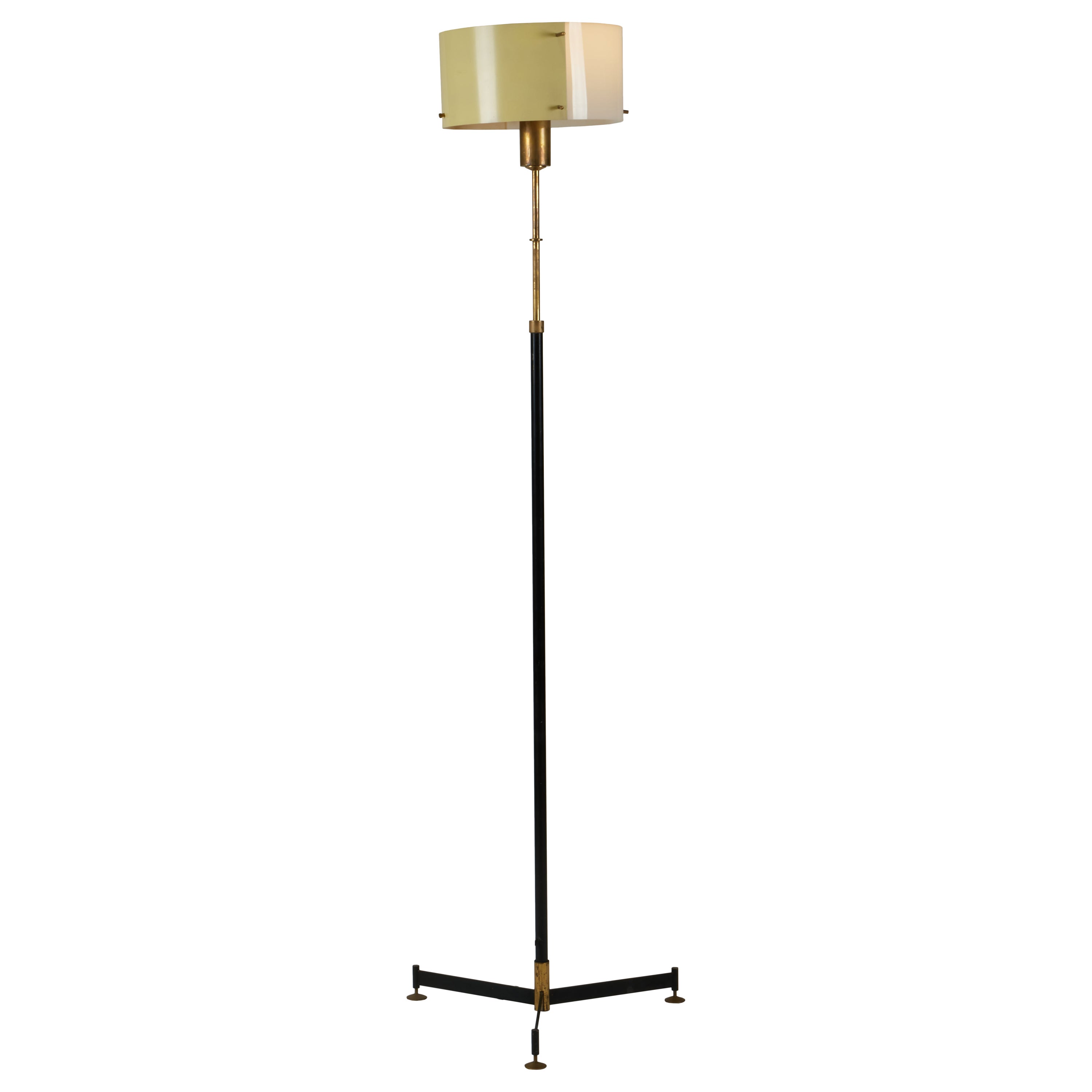 Italian Mid-Century, Modern Floor Lamp with Adjustable Height by Stilnovo, 1950s For Sale