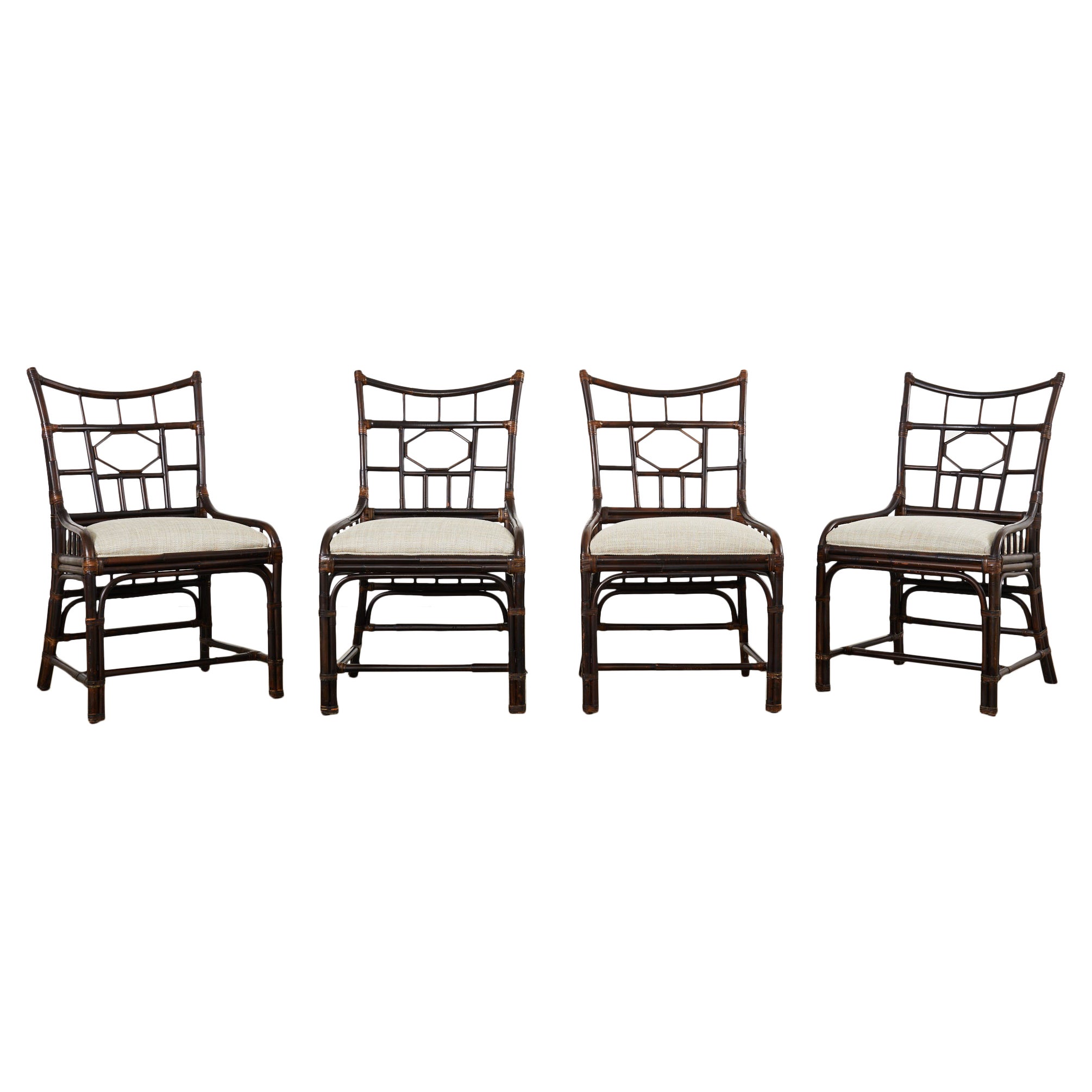 Set of Four Palecek Organic Modern Dining Chairs 