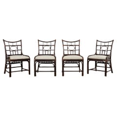 Vintage Set of Four Palecek Organic Modern Dining Chairs 