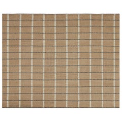 Rug & Kilim - Tappeto Kilim in stile Deco Scandinavo in Beige e Marrone