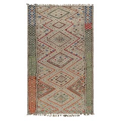 Vintage Chinese Art Deco rug in Pink & Green with Florals, from Rug & Kilim