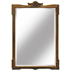 Miroir encadré Art Noveau avec bordure dorée