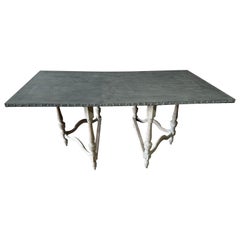 Louis XIII Style Zinc Top Dining Room Table