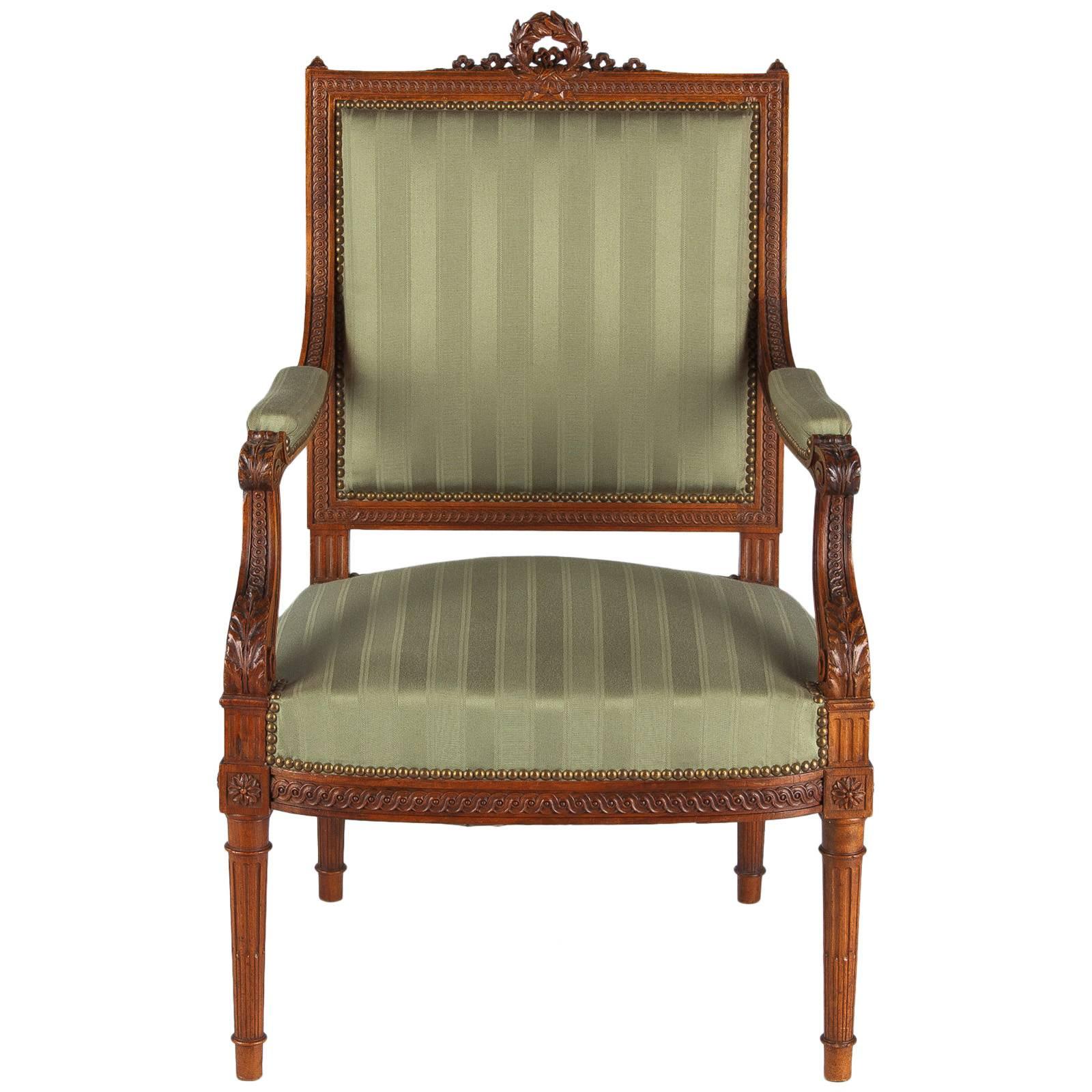 French Louis XVI Style Desk Armchair, Early 1900s